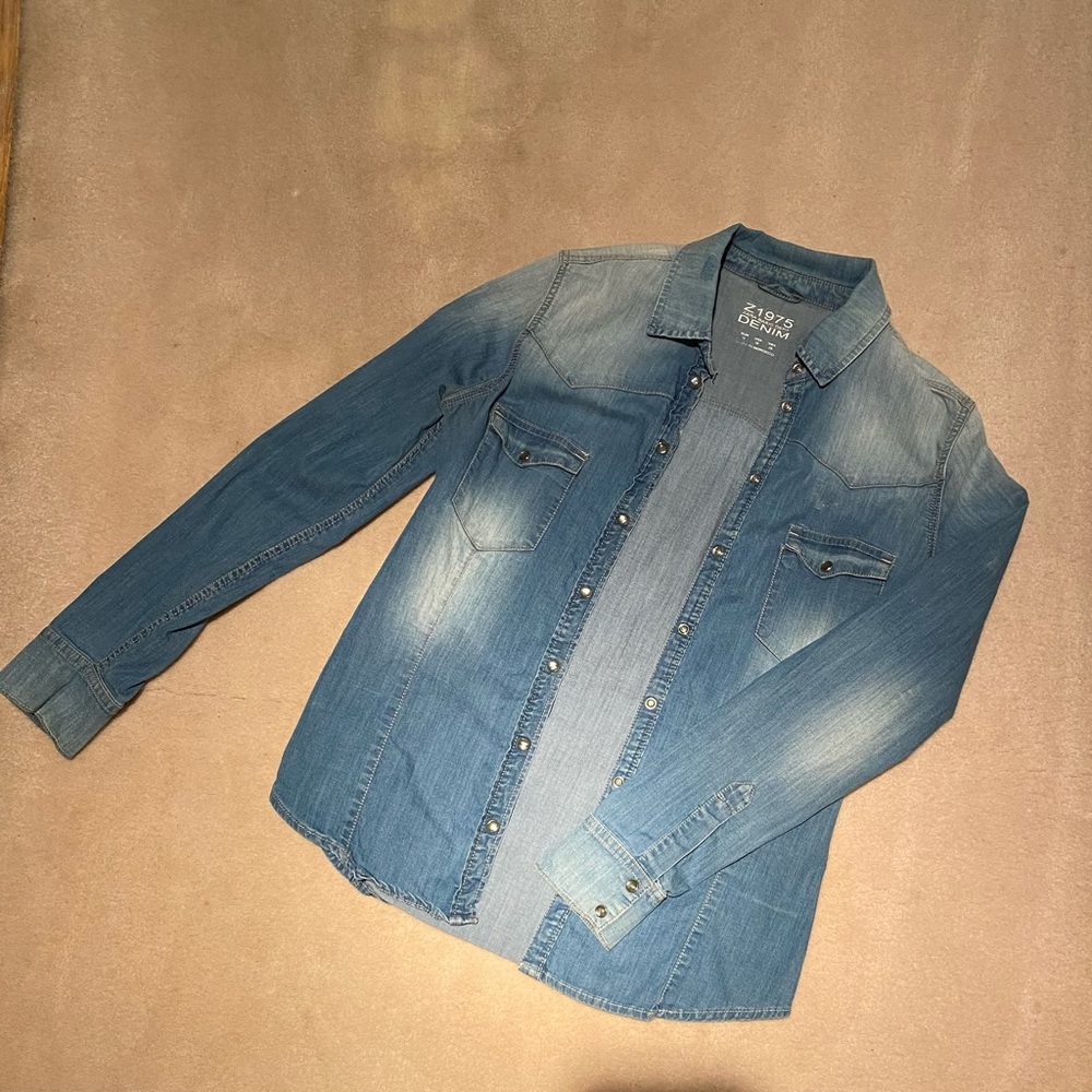 Blue Zara denim shirt